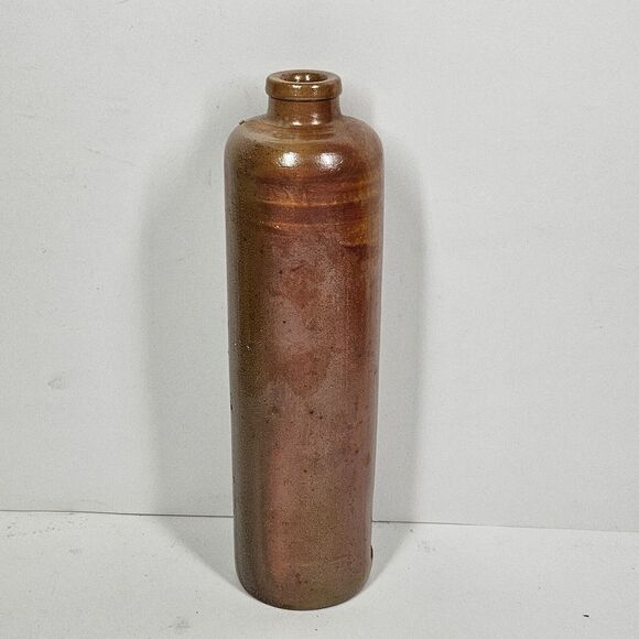 Stoneware Bottle 0.7L Vintage Stamped AK? Brown Glazed Pottery 10.5" - Picture 1 of 8
